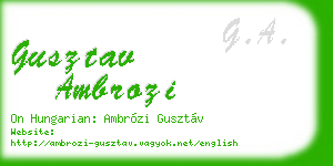 gusztav ambrozi business card